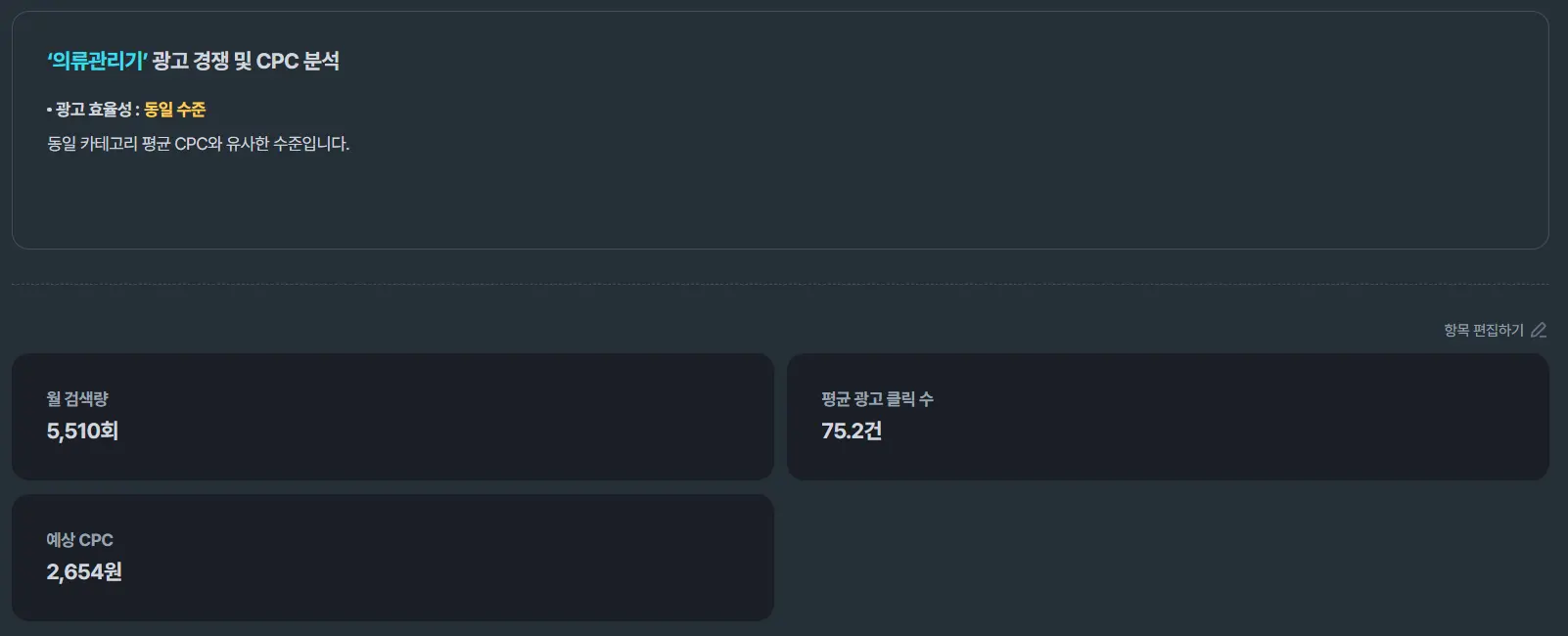 셀링부스터 의류관리기 키워드 시장 분석 리포트