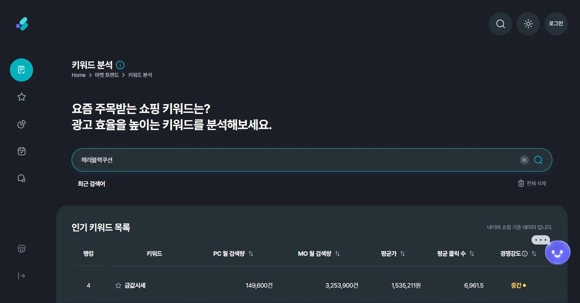 셀링부스터 키워드 분석 시장 분석 리포트